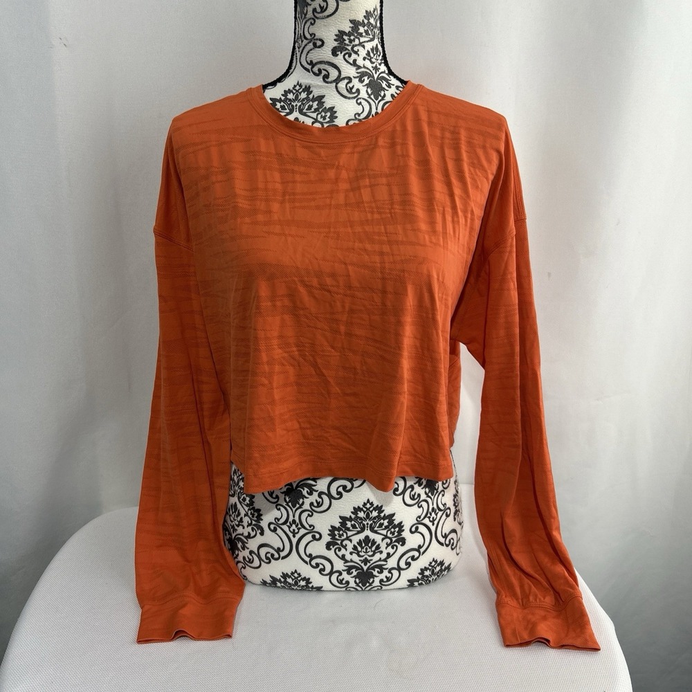 Lululemon Womens Size 10? Orange Long Sleeve Crop Top